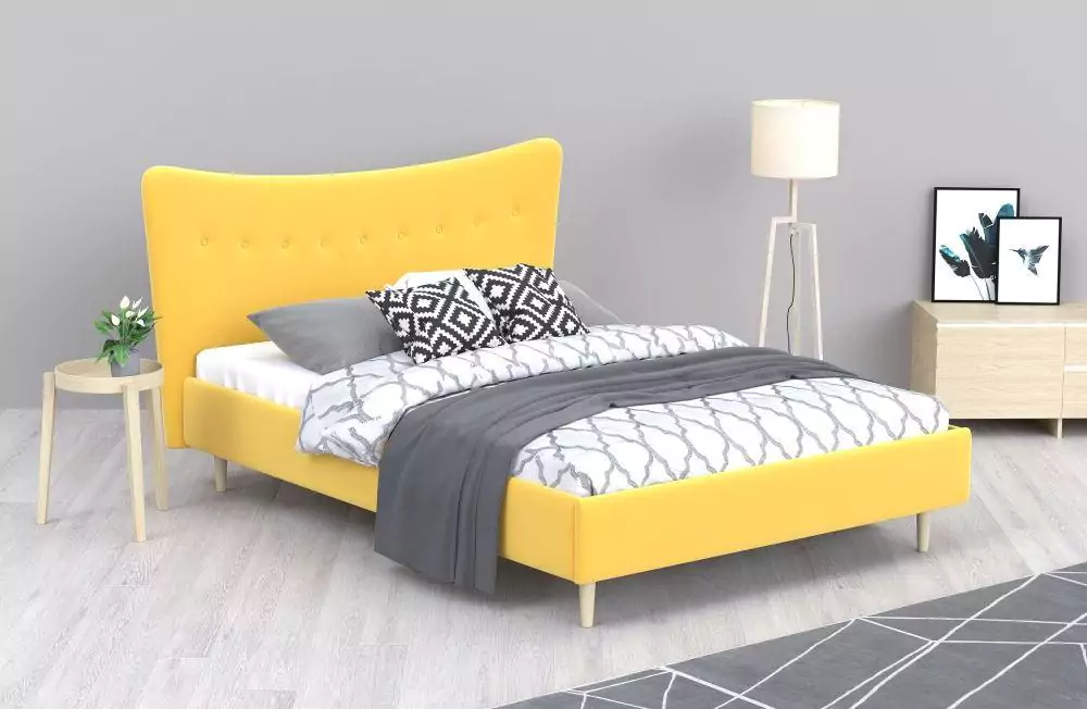 Мягкая кровать Финна 140х200 дизайн 1