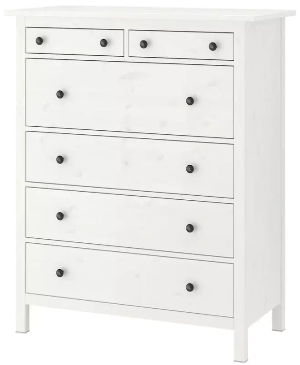 Комод с 6 ящиками HEMNES, Белый