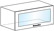 Шкаф горизонтальный со стеклом ШВГС 800 арт153
