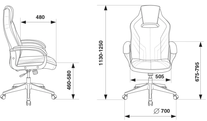 Кресло игровое Бюрократ VIKING 3 AERO, Черный