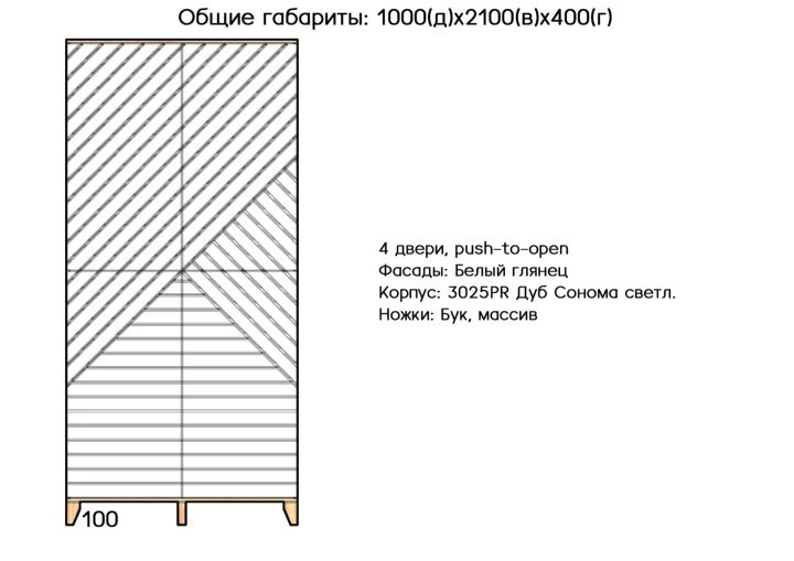 Шкаф Скандинавия, Белый