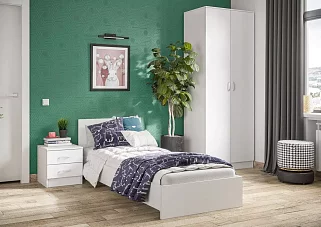 Тумба прикроватная Ронда (белое дерево)